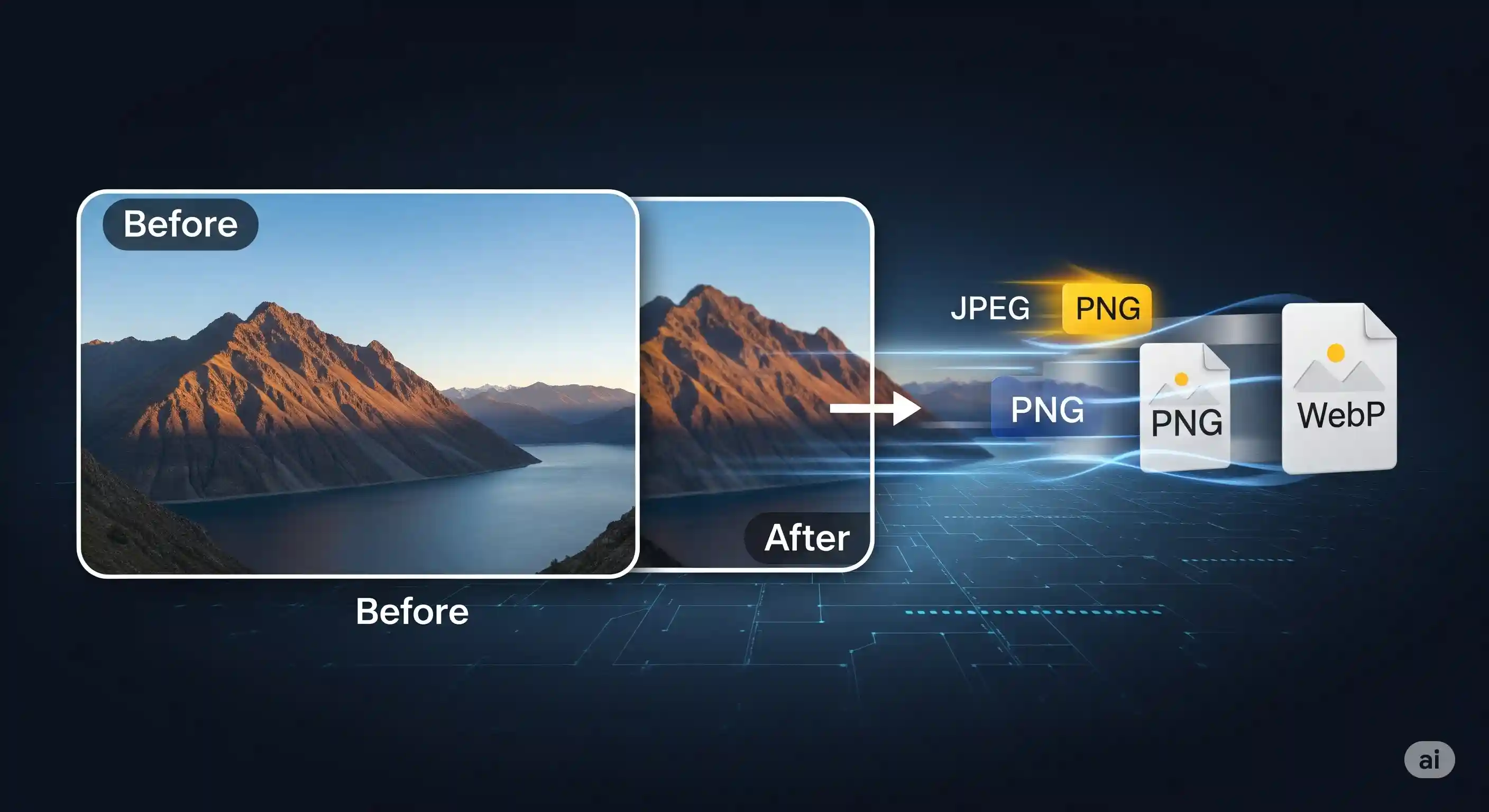 Image compressor - file upload, preset cards, quality slider, and download controls